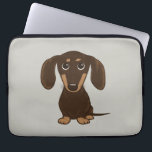 Cute Chocolate Dachshund | Cartoon Wiener Dog Laptop Sleeve<br><div class="desc">Cute Cartoon Doxie</div>