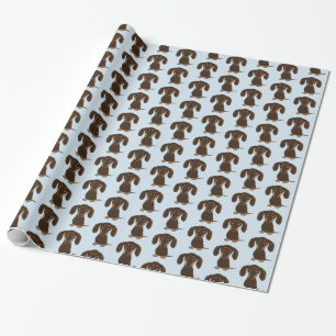 Cute Chocolate Dachshund Pattern Wiener Dogs Wrapping Paper