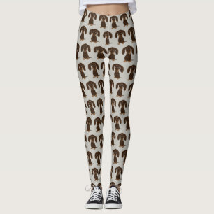 Cute Chocolate Dachshunds Pattern Leggings