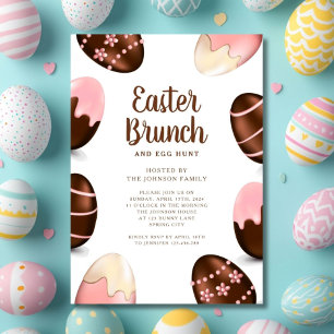 Cute Chocolate Eggs Easter Brunch Invitation