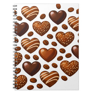 Cute Chocolate Hearts Notebook - Candy Love Journa