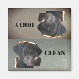Cute Chocolate Lab Clean Dirty Dishwasher Magnet