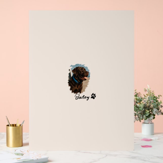 Cute Chocolate Labrador Dog – Bailey | Pet Gift Acrylic Sign (Wedding)