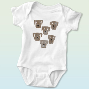 Cute Chocolate Labrador Retriever Dog Baby Bodysuit