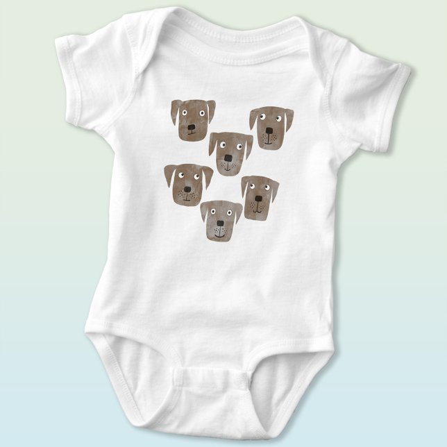 Cute Chocolate Labrador Retriever Dog Baby Bodysuit (Chocolate labrador retriever dog baby bodysuit)