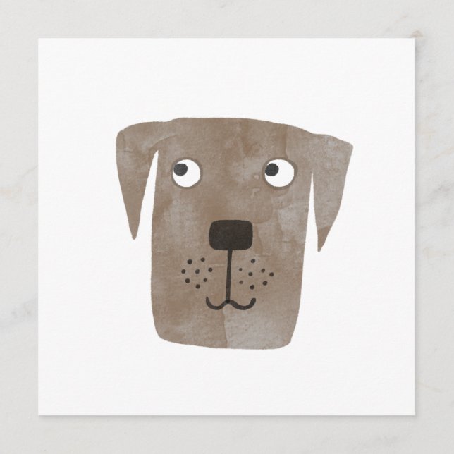 Cute Chocolate Labrador Retriever Dog Birthday Advice Card (Front)