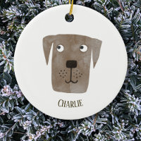 Cute Chocolate Labrador Retriever Dog Custom Name
