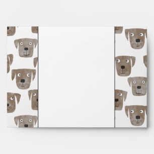 Cute Chocolate Labrador Retriever Dog Pattern Envelope