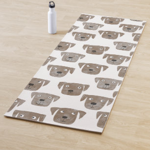 Cute Chocolate Labrador Retriever Dog Watercolor Yoga Mat