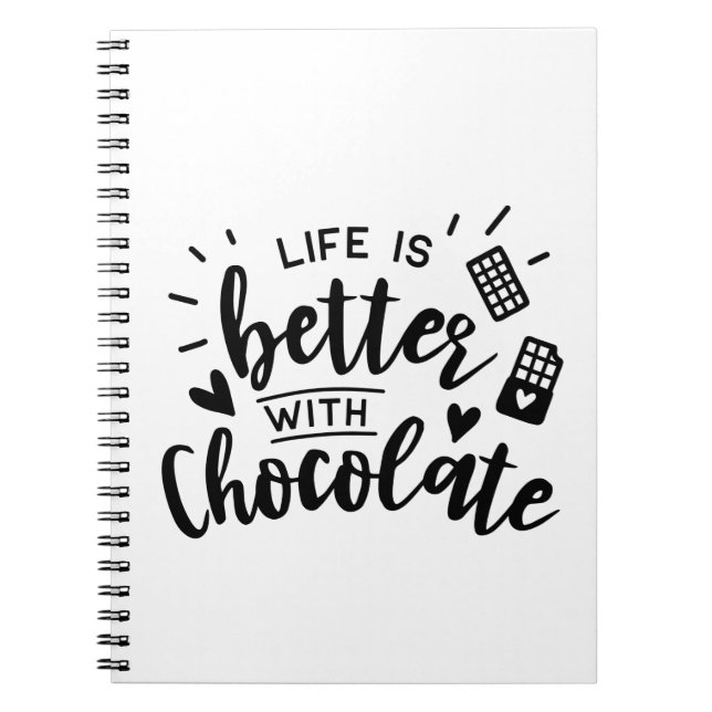 Cute Chocolate Lover Chocoholic Foodie Diet Cook Notebook (Front)
