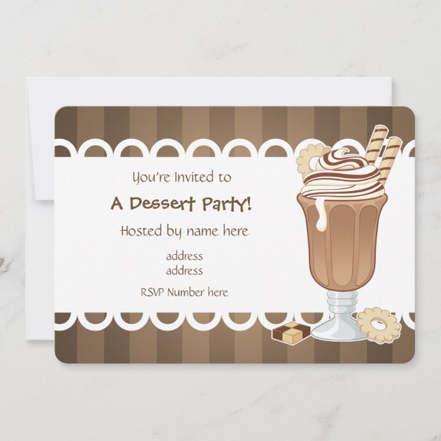 Cute chocolate millkshake all occasion party invitation (Front)
