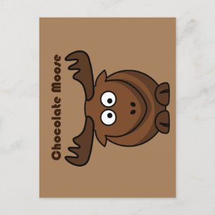 Cute Chocolate Moose,  Funny Dessert Pun Cartoon Postcard