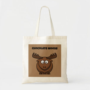 Cute Chocolate Moose,  Funny Dessert Pun Cartoon Tote Bag