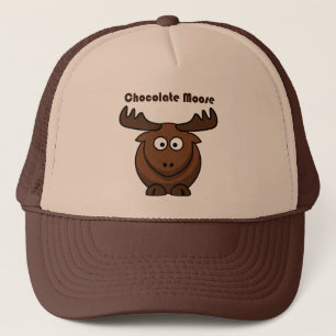 Cute Chocolate Moose Funny Joke Cartoon Pun Trucker Hat
