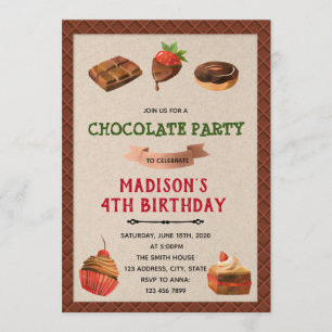Cute chocolate party theme Invitation