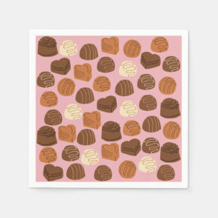 Cute Chocolate Pralines Paper Napkins