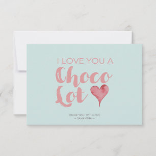 Cute Chocolate Pun Typography Green Thank You Card