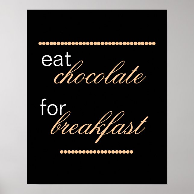 cute chocolate quote typography kitchen wall art (Front)