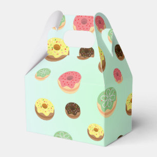 Cute Chocolate strawberry doughnuts pattern Birthd Favour Box