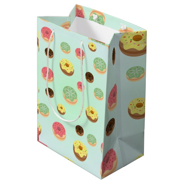 Cute Chocolate strawberry doughnuts pattern Birthd Medium Gift Bag (Back Angled)