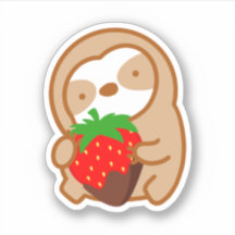 Cute Chocolate Strawberry Sloth 