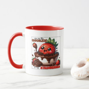 Cute Chocolate strawberry word art Mug