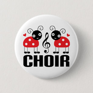 Cute Choir Red Ladybugs 6 Cm Round Badge