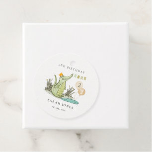 Cute Chomp Alligator in Swamp Any Age Birthday  Favour Tags