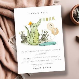 Cute Chomp Alligator in Swamp Any Age Birthday  Thank You Card