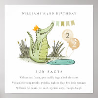 Cute Chomp Alligator in Swamp Fun Facts Birthday