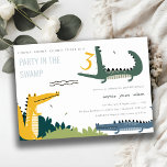 Cute Chomp Alligator Swamp Any Age Kids Birthday Invitation<br><div class="desc">A Fun Cute Alligator Party in the Swamp Collection.- it's an Elegant Simple Minimal sketchy Illustration of cute crocodile in swamp,  perfect for your little ones fun party. It’s very easy to customise,  with your personal details. If you need any other matching product or customisation,  kindly message via Zazzle.</div>