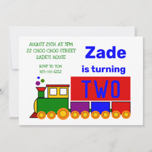 Cute Choo Choo Train Boy's Birthday Invitation