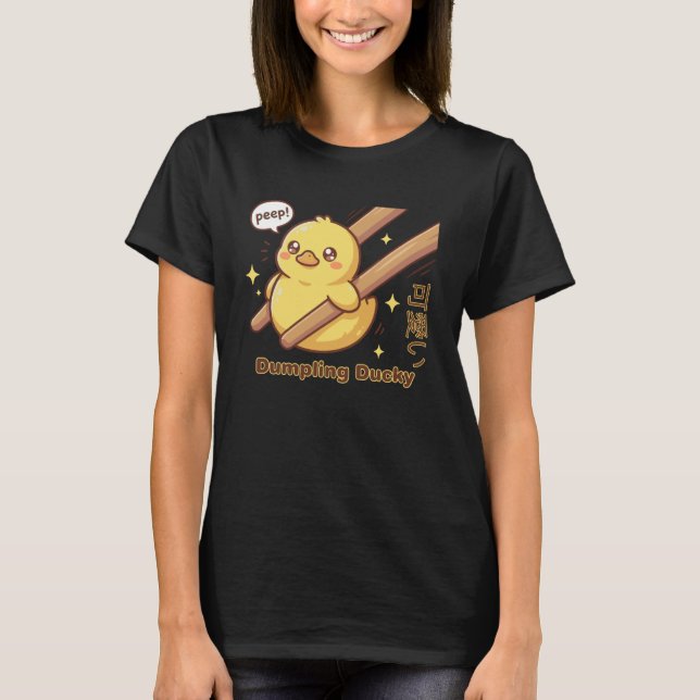 Cute Chopstick Kawaii Duck Dumpling Ducky Meme T-Shirt (Front)