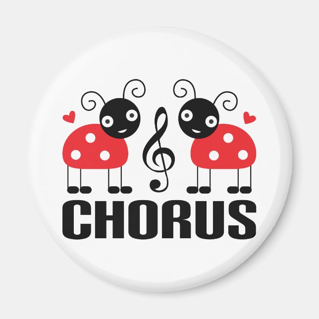 Cute Chorus Red Ladybugs Magnet (Front)