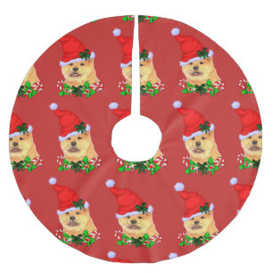 Cute Chow Chow Christmas Merry Brushed Polyester Tree Skirt