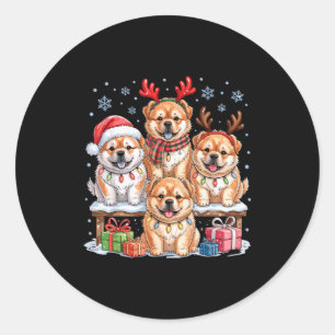 Cute Chow Chow Christmas Pupes Dog Lovers Funny Ho Classic Round Sticker