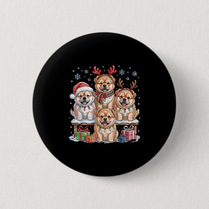 Cute Chow Chow Christmas Puppies Dog Lovers Funny 6 Cm Round Badge