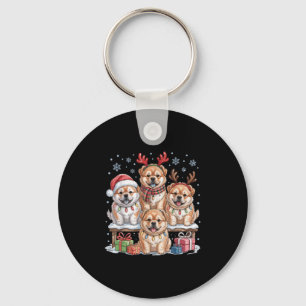 Cute Chow Chow Christmas Puppies Dog Lovers Funny Key Ring