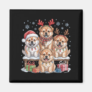Cute Chow Chow Christmas Puppies Dog Lovers Funny  Magnet