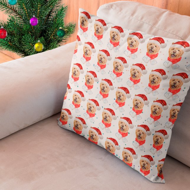 Cute Chow Chow Dog Christmas Pattern Cushion (Creator Uploaded)
