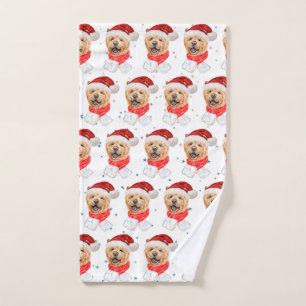 Cute Chow Chow Dog Christmas Pattern Hand Towel