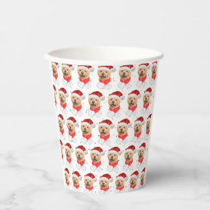 Cute Chow Chow Dog Christmas Pattern Paper Cups