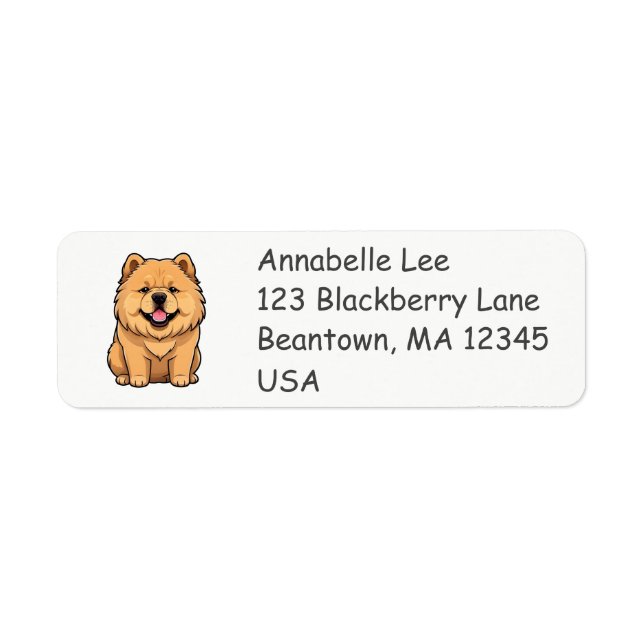 Cute Chow Chow Return Address Label (Front)