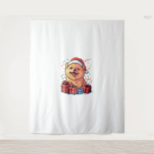 Cute Chow Chow Santa Hat Funny Christmas Xmas Dog Tapestry