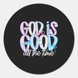 Cute Christian God Is Good All The Time Jesus Coqu Classic Round Sticker