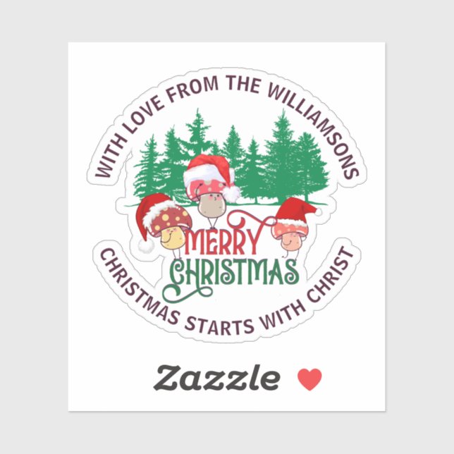 Cute Christian MERRY CHRISTMAS Mushroom (Sheet)