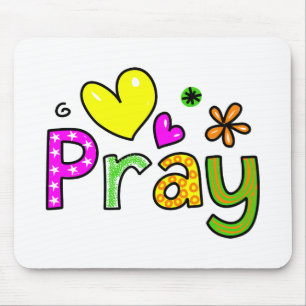 Cute Christian Pray Greeting Text Expression Mouse Pad