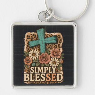 Cute Christian Simply Blessed Key Ring