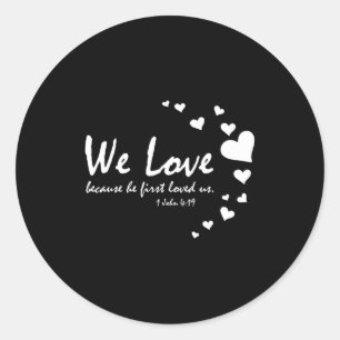 Cute Christian Valentines Day Women Bible Verse He Classic Round Sticker