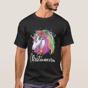 Cute Christinacorn Personalised Name Unicorn Chris T-Shirt